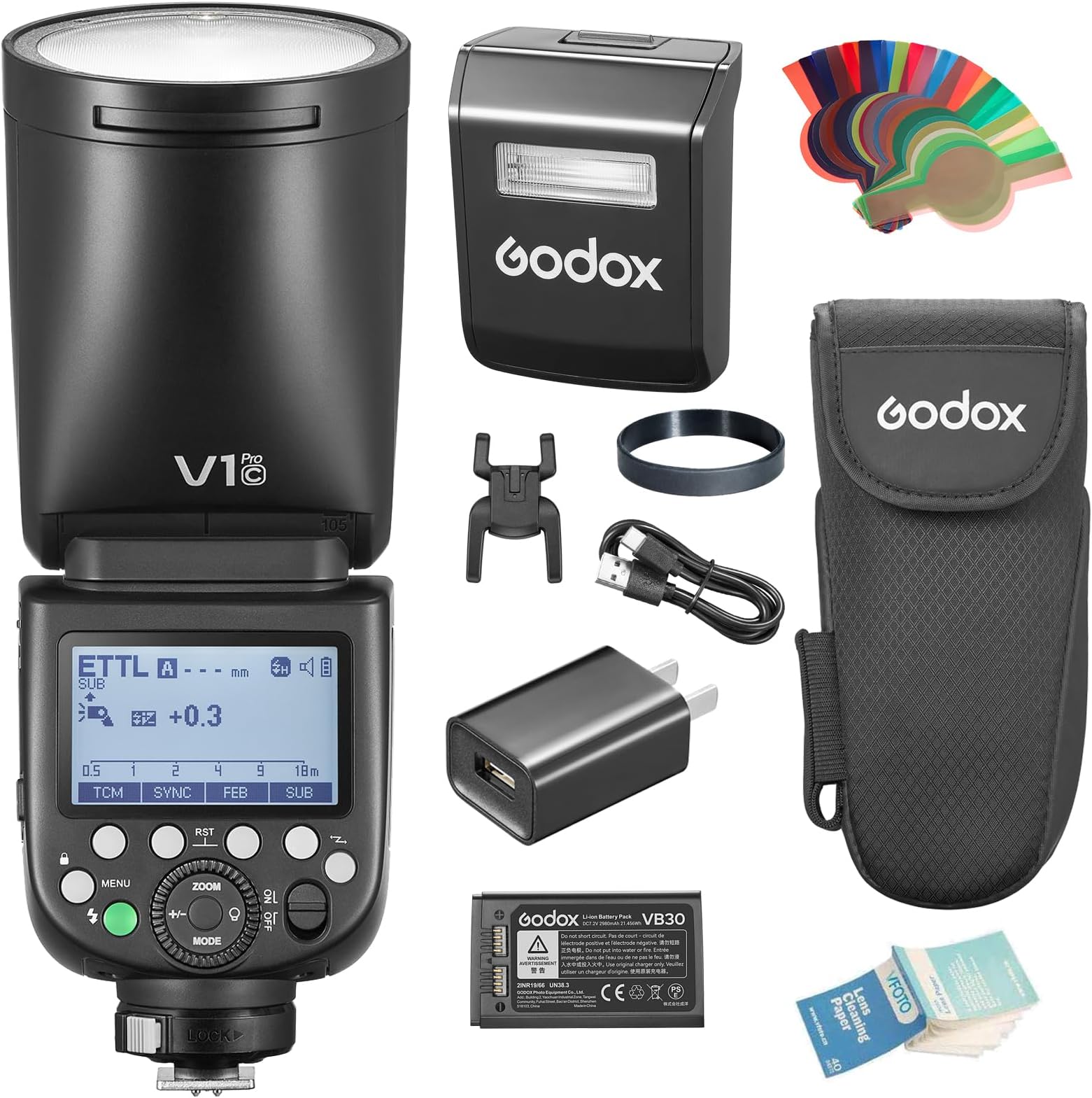 Godox V1-C TTL Round Head Camera Flash For Canon - 2.4G Wireless HSS 1/8000s