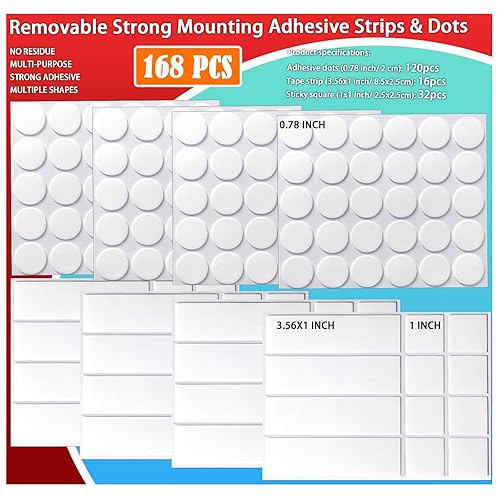 Miniatura 4 de Cinta adhesiva de doble cara para colgar cuadros y pósteres, tiras adhesivas extraíbles de montaje fuerte para globos, fotos, manualidades,