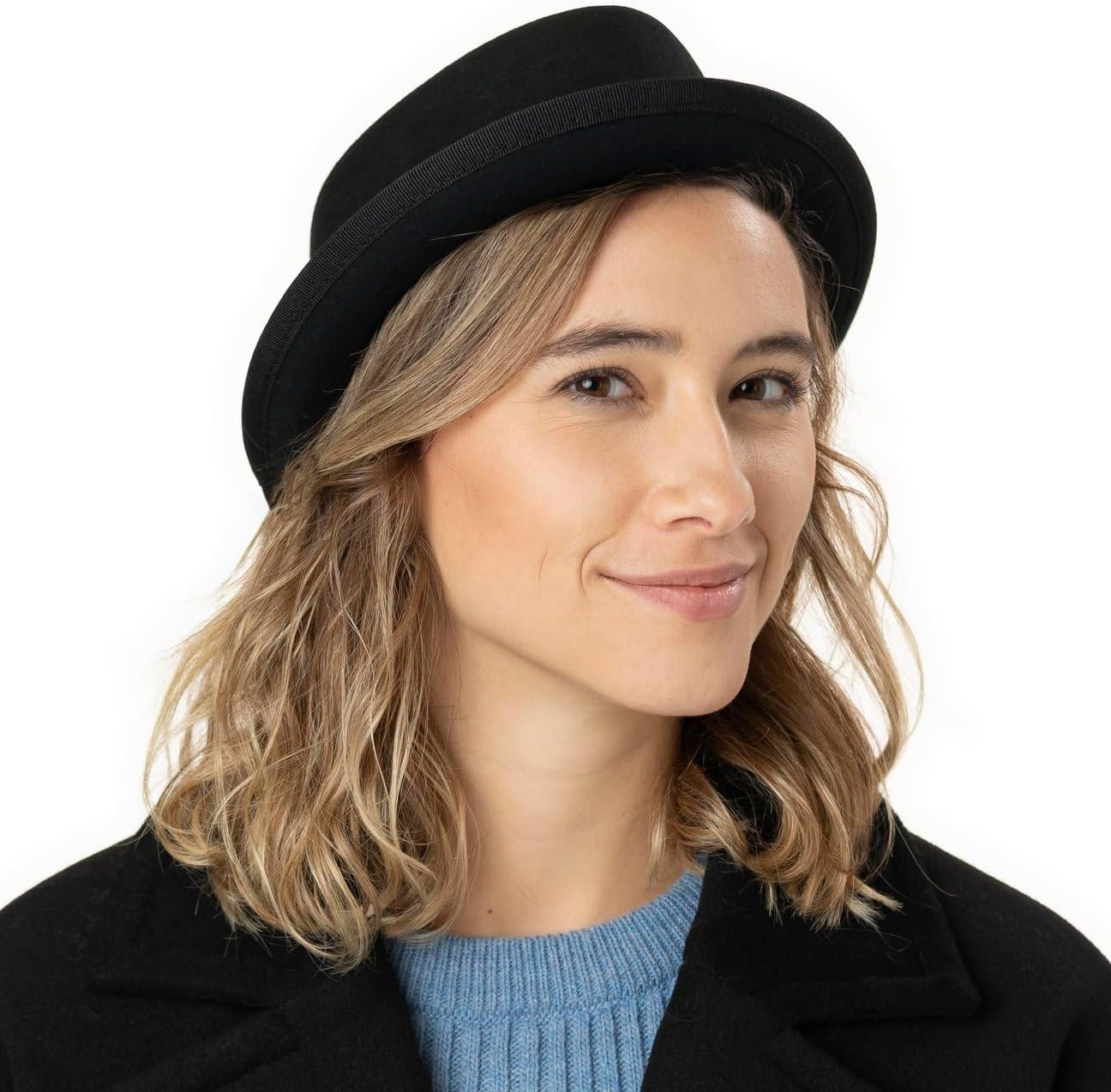Lipodo Gratus Pork Pie Felt Hat Wool Felt Made in Italy Unisex Summer Winter Fedora Ribbed Band