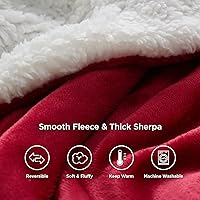 Vista 230 de Bedsure Manta de tamaño King de vellón sherpa para la cama, gruesa y cálida para el invierno, suave y mullida, grande, color lino, 108 x 90 pulgadas