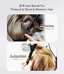 FARERY Mini Curling Iron Dual Voltage, 3/4 pouce Voyage Curling Fer avec 3 Temp réglable, automatique, céramique Mini Curler cheveux avec huile d'argan et kératine infusé, taille voyage Curling Wand avec StorageBag
