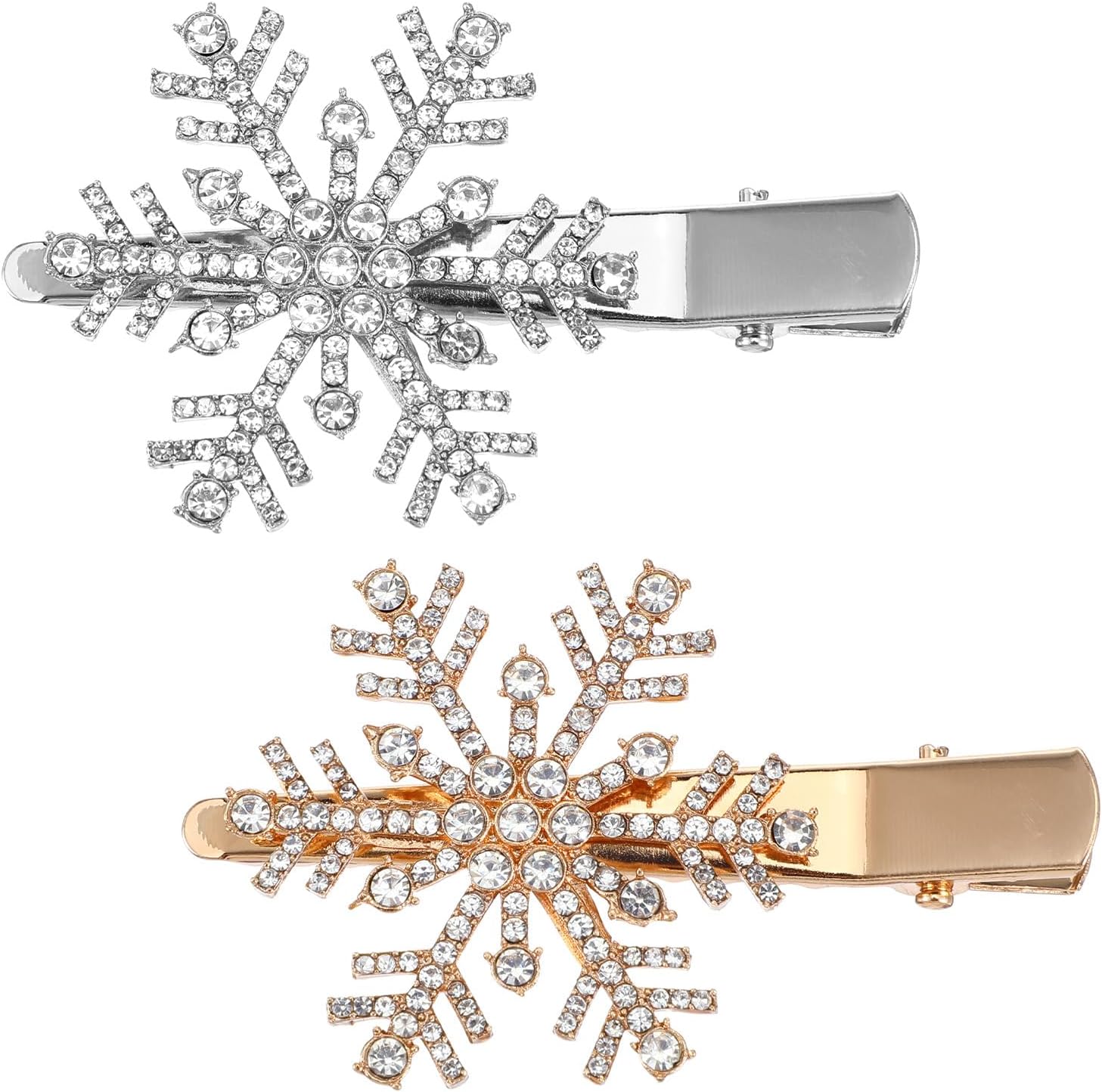 Mini Snowflake Clips Qianyu Pack of 4 Snowflakes Hair Clips Christmas Hair Pin Snowflakes ...