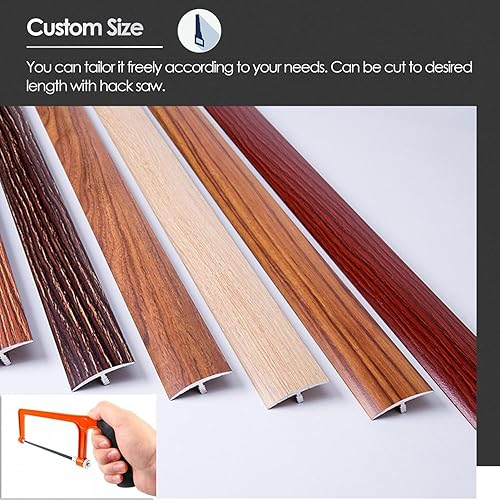 Miniatura 5 de Wcxixo Tira de transición de suelo con moldura en T, 1.6 in de ancho de vinilo para puertas, umbral de puerta corrediza para cocina, dormitorio,