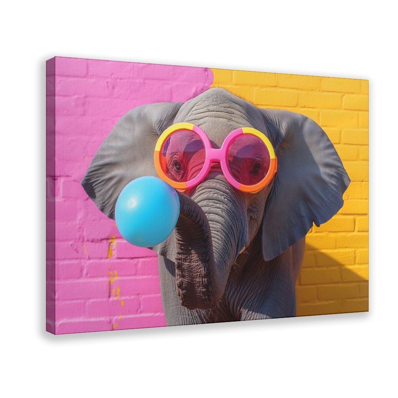 Bareronor Abstract Elephant Poster Canvas Poster Bedroom Decor Landscape Office Room Decor Gift 20" L X 30" W