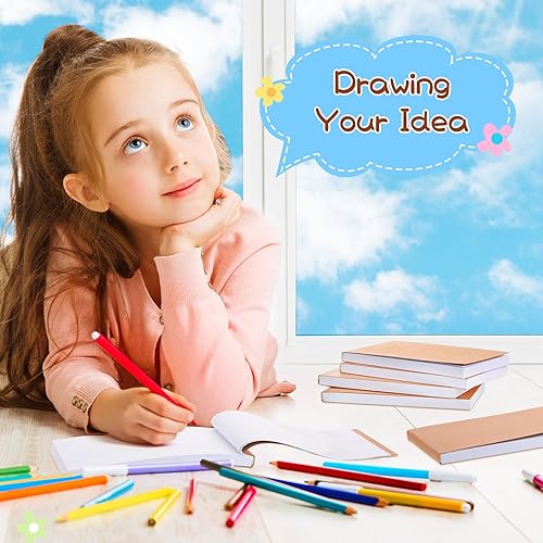 Miniatura 2 de Seajan 50 cuadernos en blanco a granel de 4.5 x 2.5 pulgadas, cuaderno de animación de papel para estudiantes, dibujos, dibujos animados (marrón)