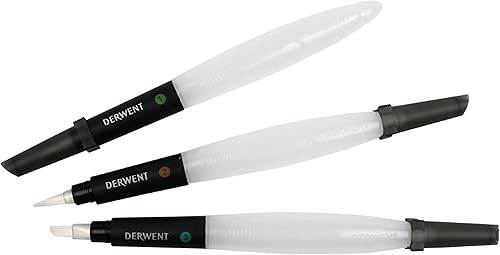 Miniatura 5 de Derwent Lápices de dibujo, tinta, núcleo de 0.157 in, lata de metal, acuarela, 24 por paquete (0700929) + paquete de pincel de agua