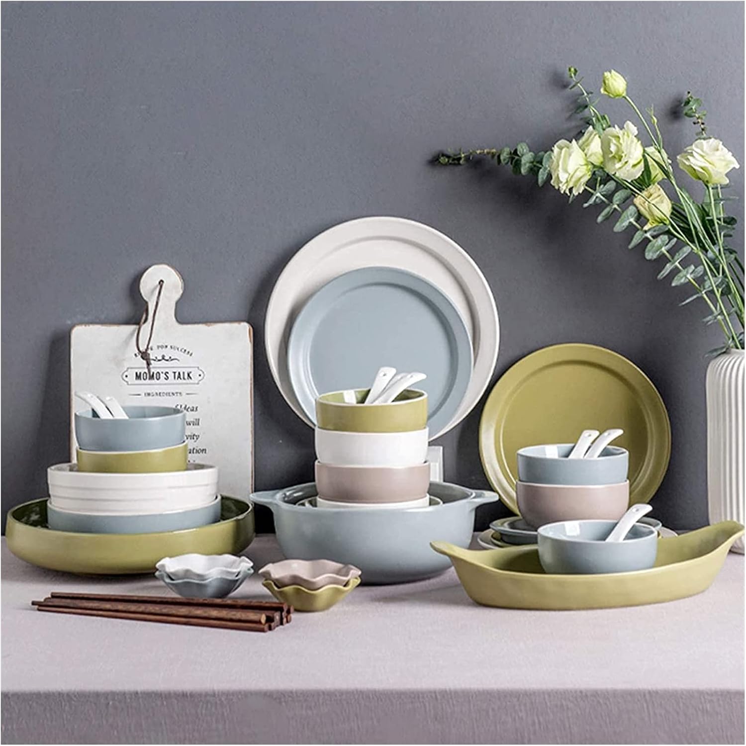 ディナープレート 豪華なディナーセット パーティー用 46ピース 陶器食器セット 磁器食器コンビネーション キッチン食器セット 大き