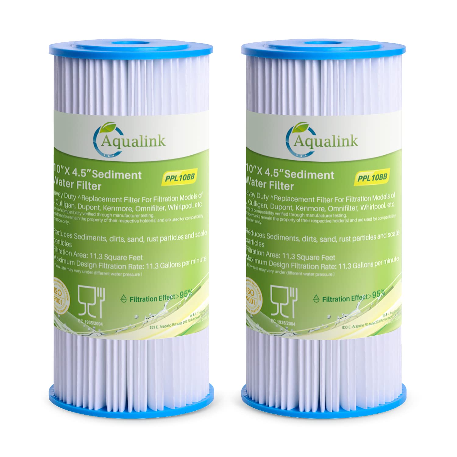 10" x 4.5" Whole House Pleated Sediment Filter for Well Water, Replacement Cartridge for GE FXHSC, Culligan R50-BBSA, Pentek R50-BB, DuPont WFHDC3001, American Plumber W50PEHD, GXWH40L
