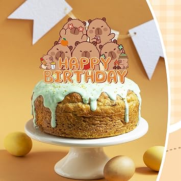 Pack of 25 Capybara Cake Decorations Capybara Cake Decoration Cake Topper Cake Decoration Birthday Cake Topper Set Happy Birthday Cake Topper