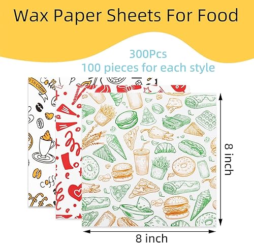 Miniatura 10 de 300 hojas de papel de cera para festivales de 11 x 15 pulgadas, hojas de papel de delicatessen, papel de envoltura de sándwich resistente a la