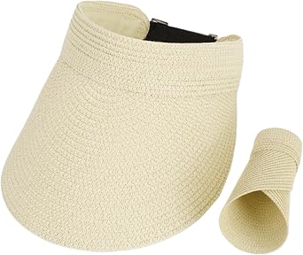 Visor Hats for Women,Womens Straw Beach Hat Sun Hats for Women UV Protection Outdoor Sports Hat