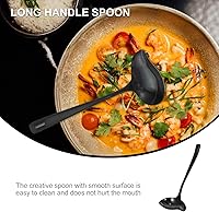 Vista 5 de Cucharón pequeño para salsa, cucharón de acero inoxidable con boquilla, cucharón de sopa para salsa, cuchara de decoración de postres, cuchara