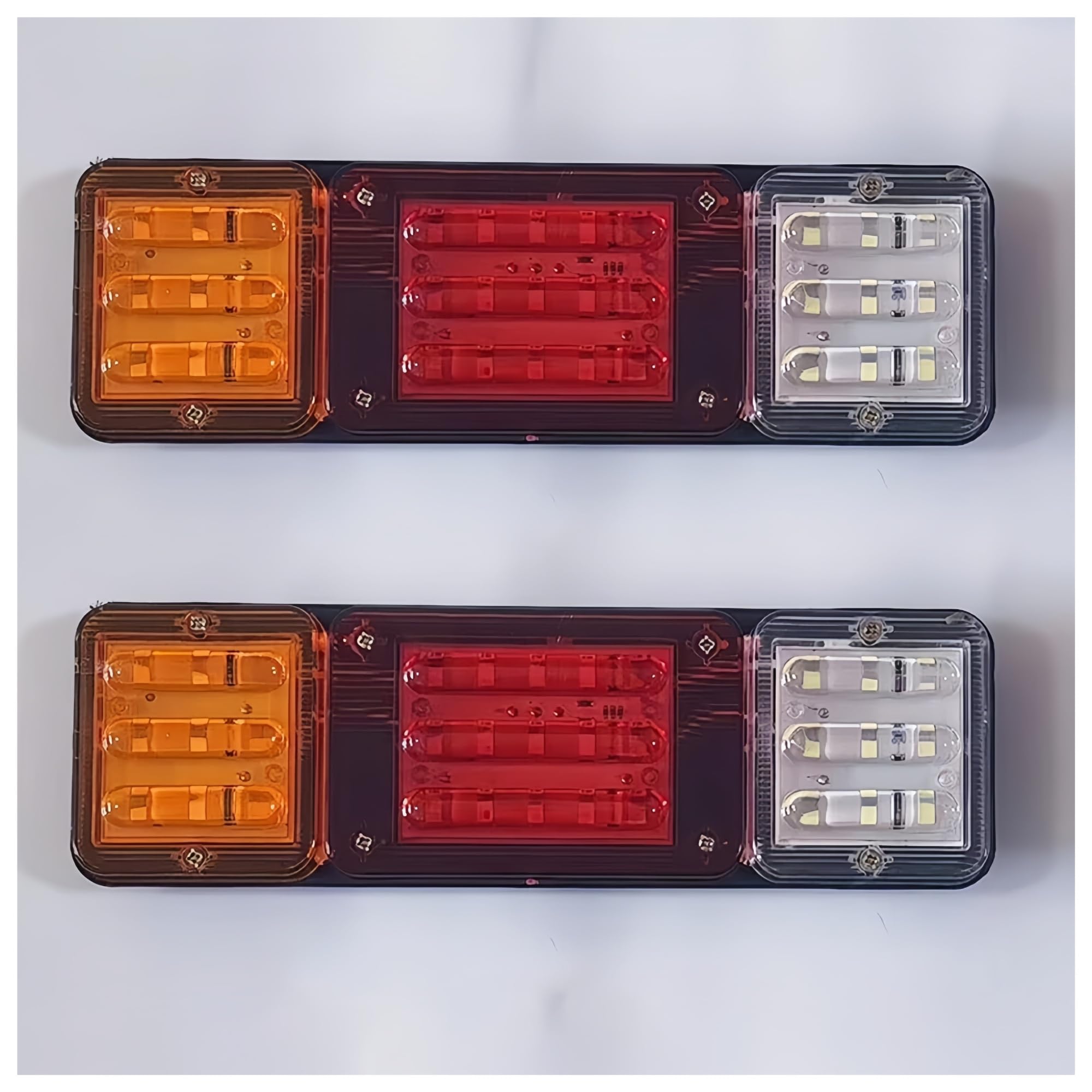 Piezas de automóvil 2X Luces traseras de camión de remolque 12V 24V Señal de giro Freno inverso Lámpara LED Vehículos de barco Camión Luz trasera Autobús Campistas Tractor(24v-1)