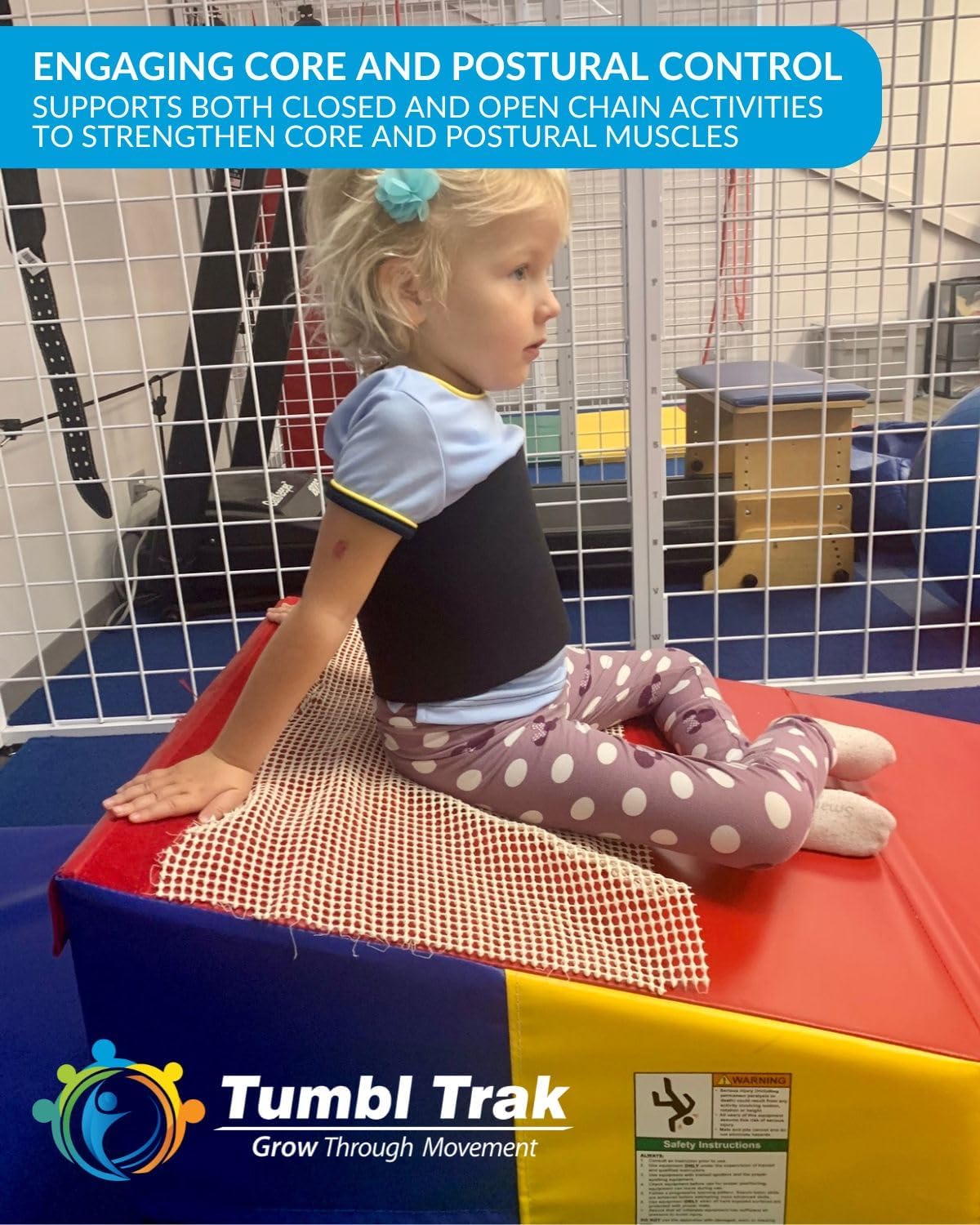 Folding Incline for Pediatric Occupational Therapy - Stimulates Balance, Core Activation, and Proprioceptive Input (Primary Rainbow, 60 in x 84 in x 16 in)