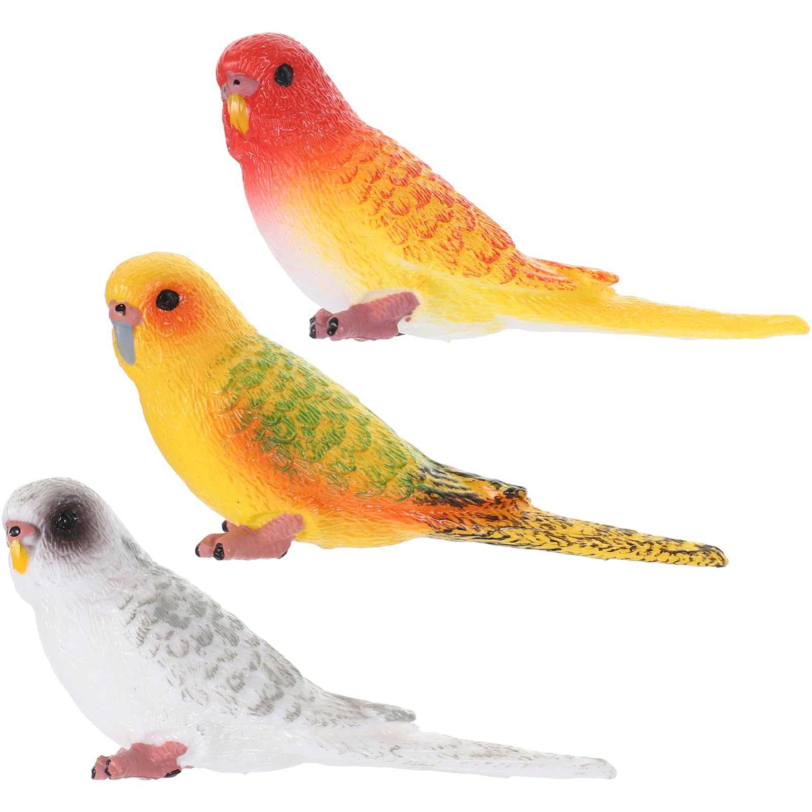 Amazon.co.jp: INOOMP 3個リアルなインコ モダン鳥の装飾 彫刻