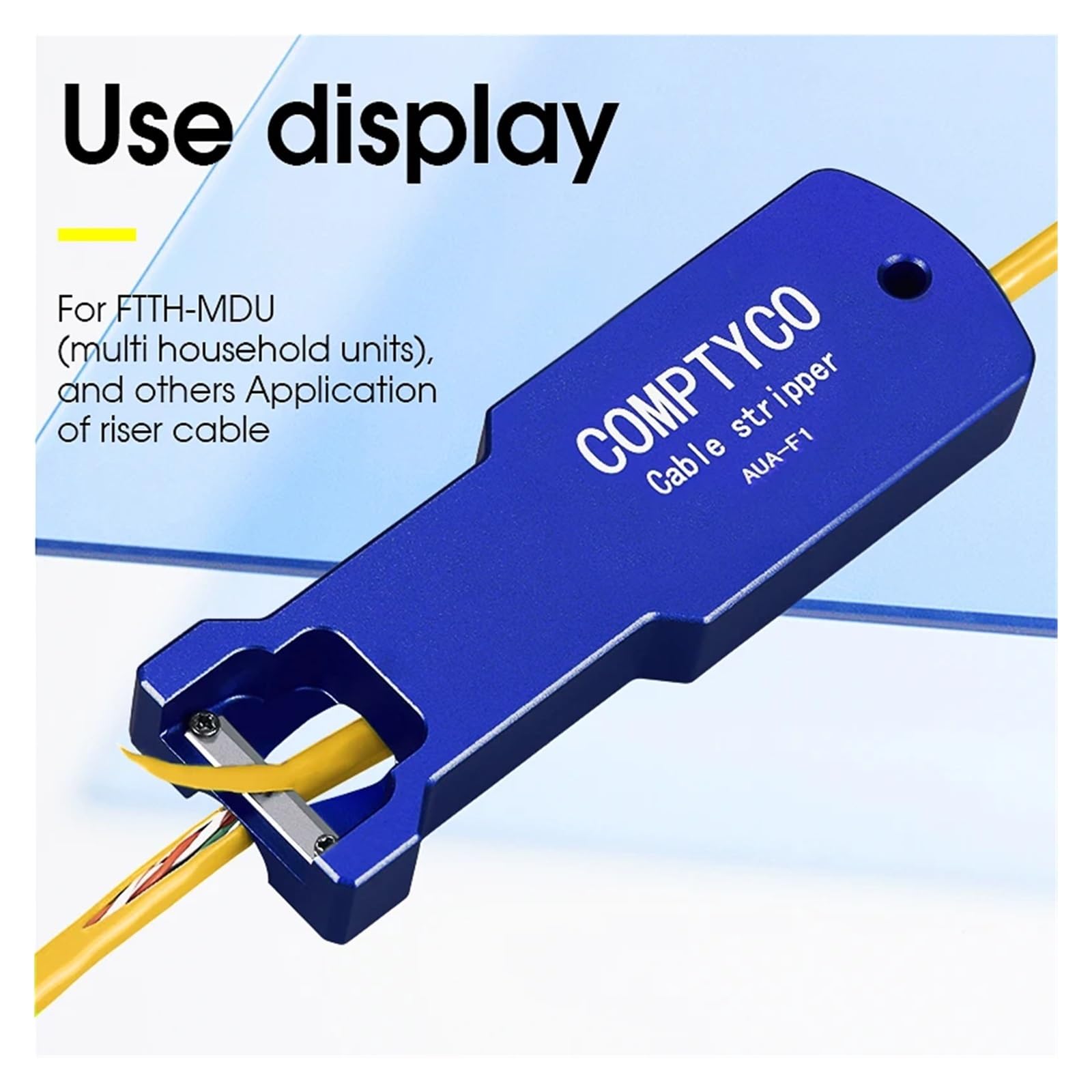 Outil de fibre optique FTTH Dénudeur longitudinal AUA-F1 Découpeuse gaine câble 8,5 mm 10,4 14(Blue)
