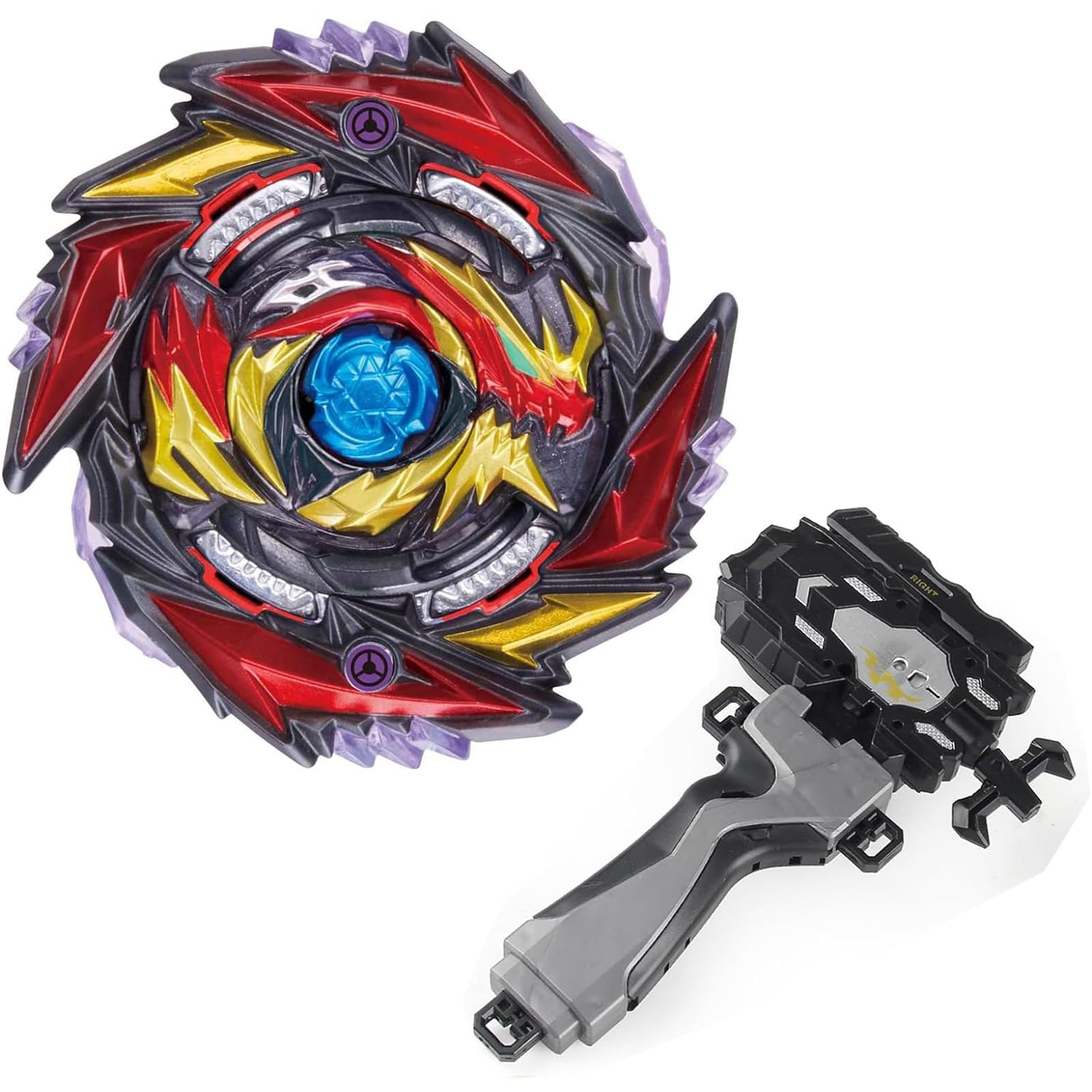 mlywd Spinning Tops Set With Launcher, 4D Metal Fusion Gyros Set, Spinning Top Toy Gift, B-170-01