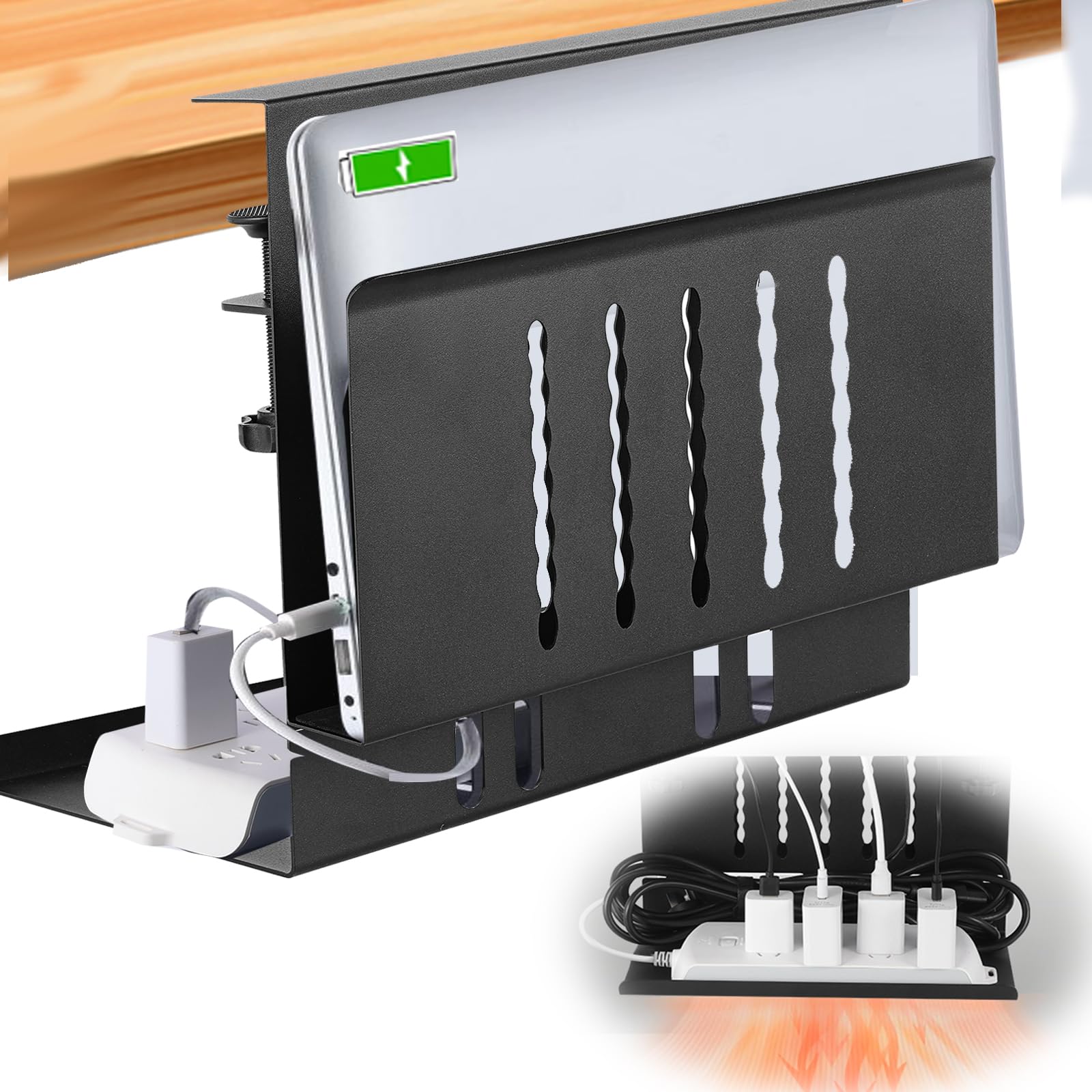 Snapklik.com : MILEGI Under Desk Cable Management Tray, 2 In 1 Desk ...