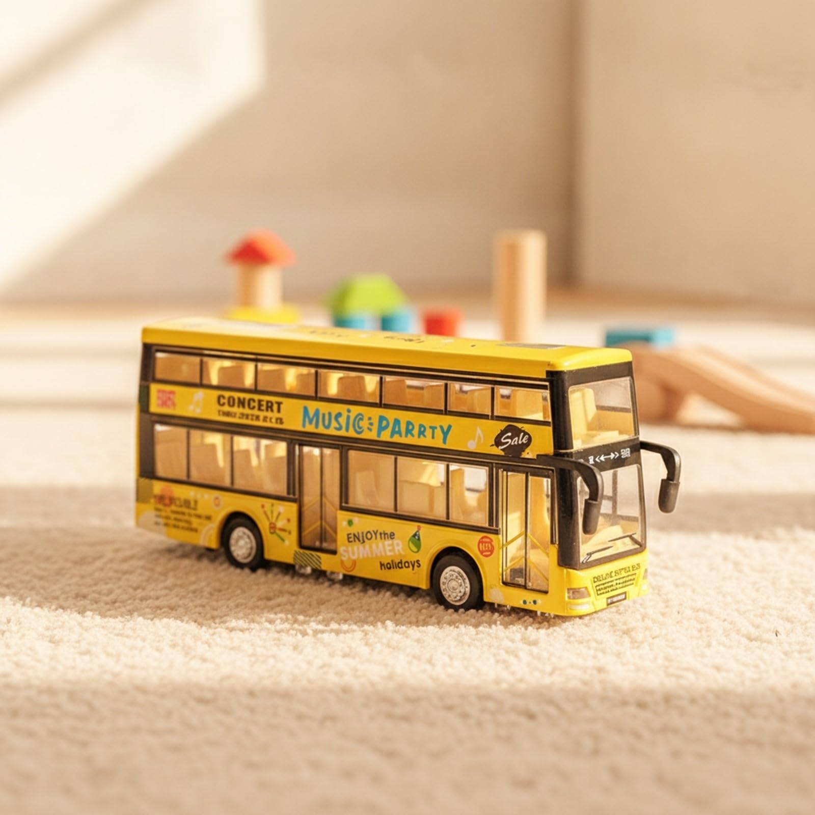 Harilla Modellino di Veicolo da Collezione | Durevole, Autobus a Due Piani con in Metallo, Sicuro Bambini, Modellino in 1/32 Lega, Esposizione, Rosso