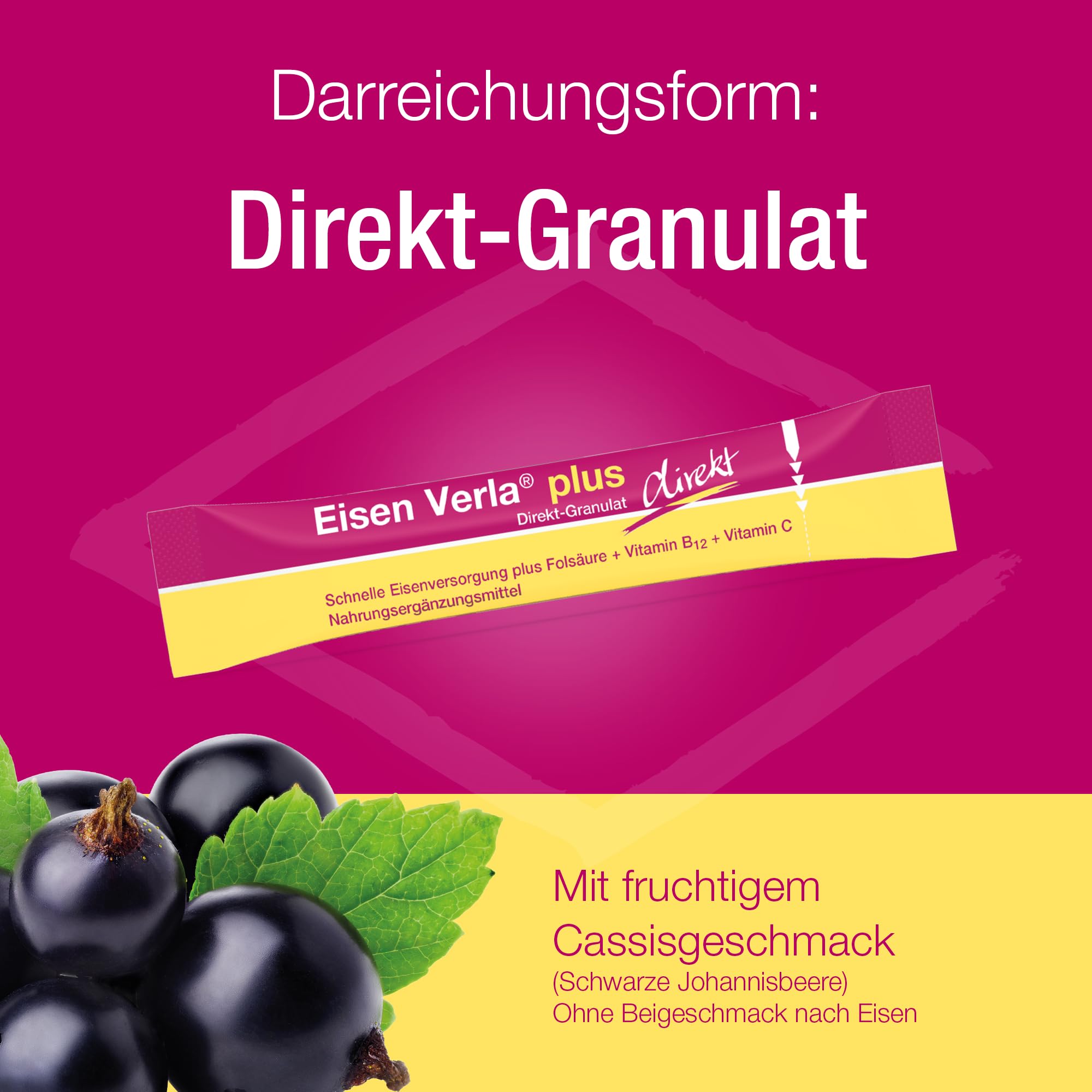 Eisen Verla plus Direkt-Granulat Sticks für gesunde Blutbildung, 30 pc Sachets