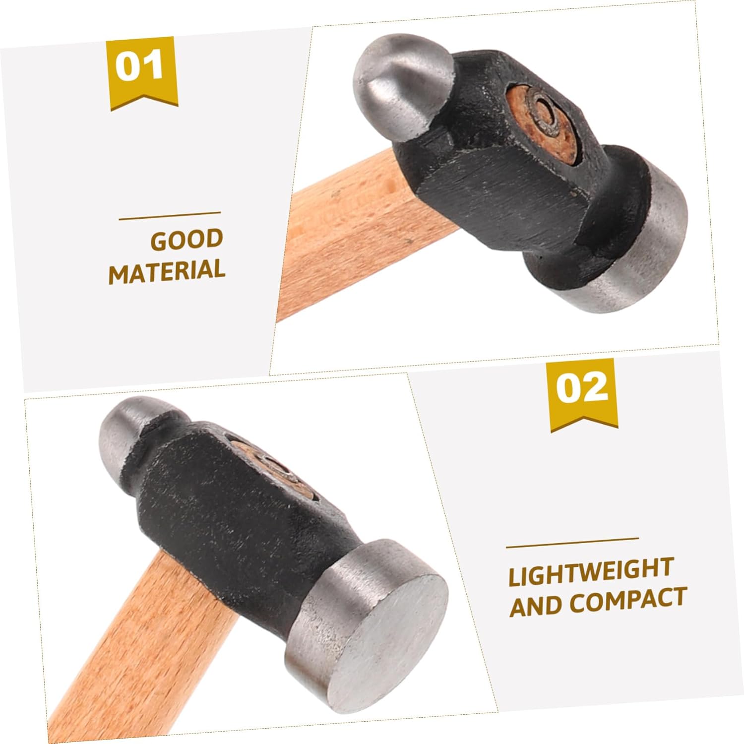 DOITOOL 4pcs Ergonomic Long Handle Craft Hammer for Furniture Woodworking Tools