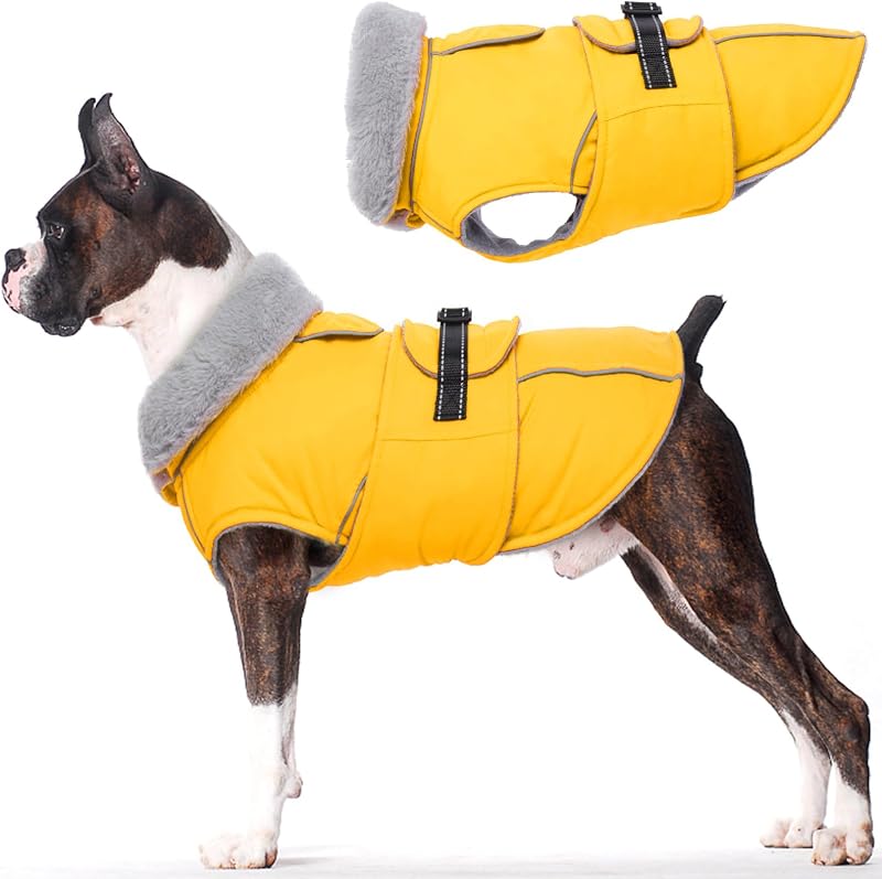 Casaco Impermeável para Cães com Forro de Fleece e Faixas Refletivas LeLePet