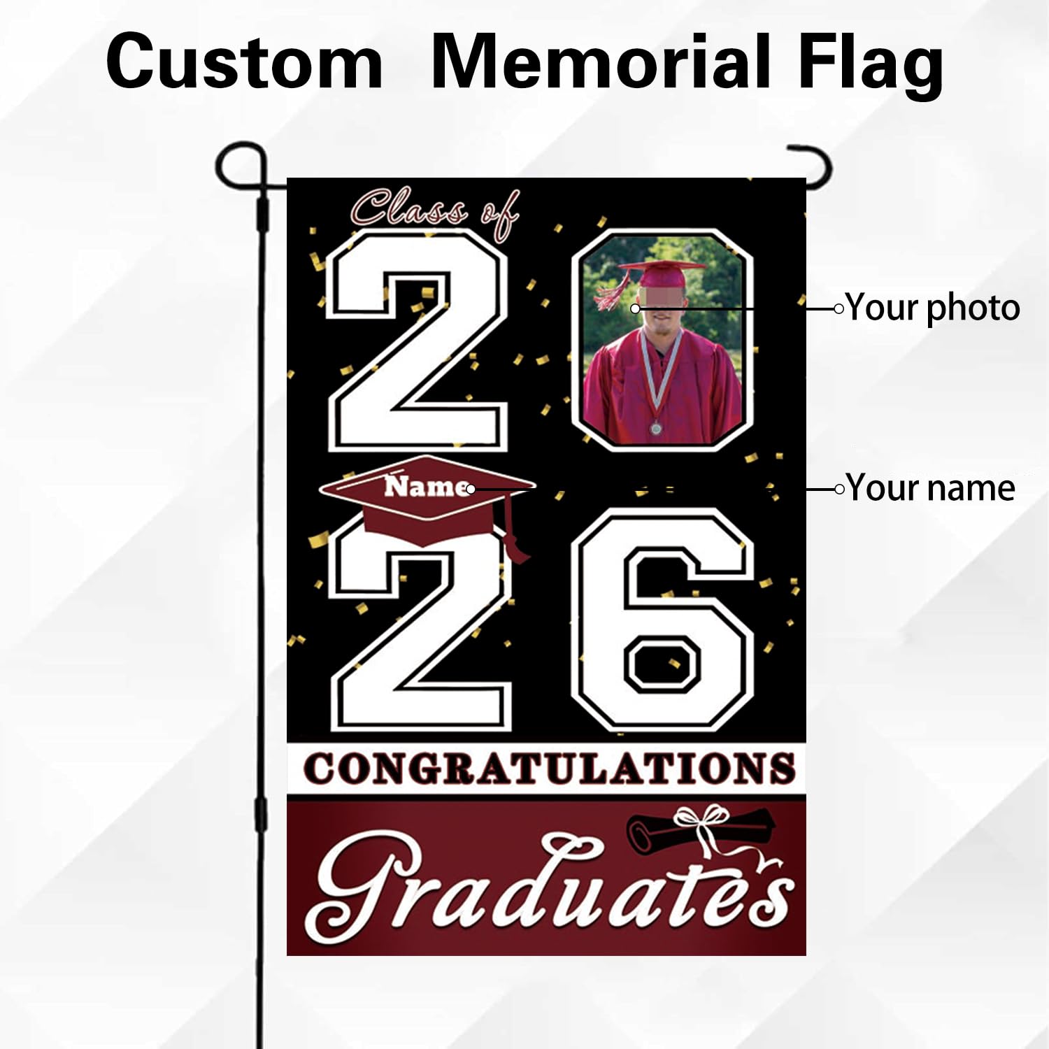 Snapklik.com : Dicodes Personalized Graduation Garden Flag 2026 ...