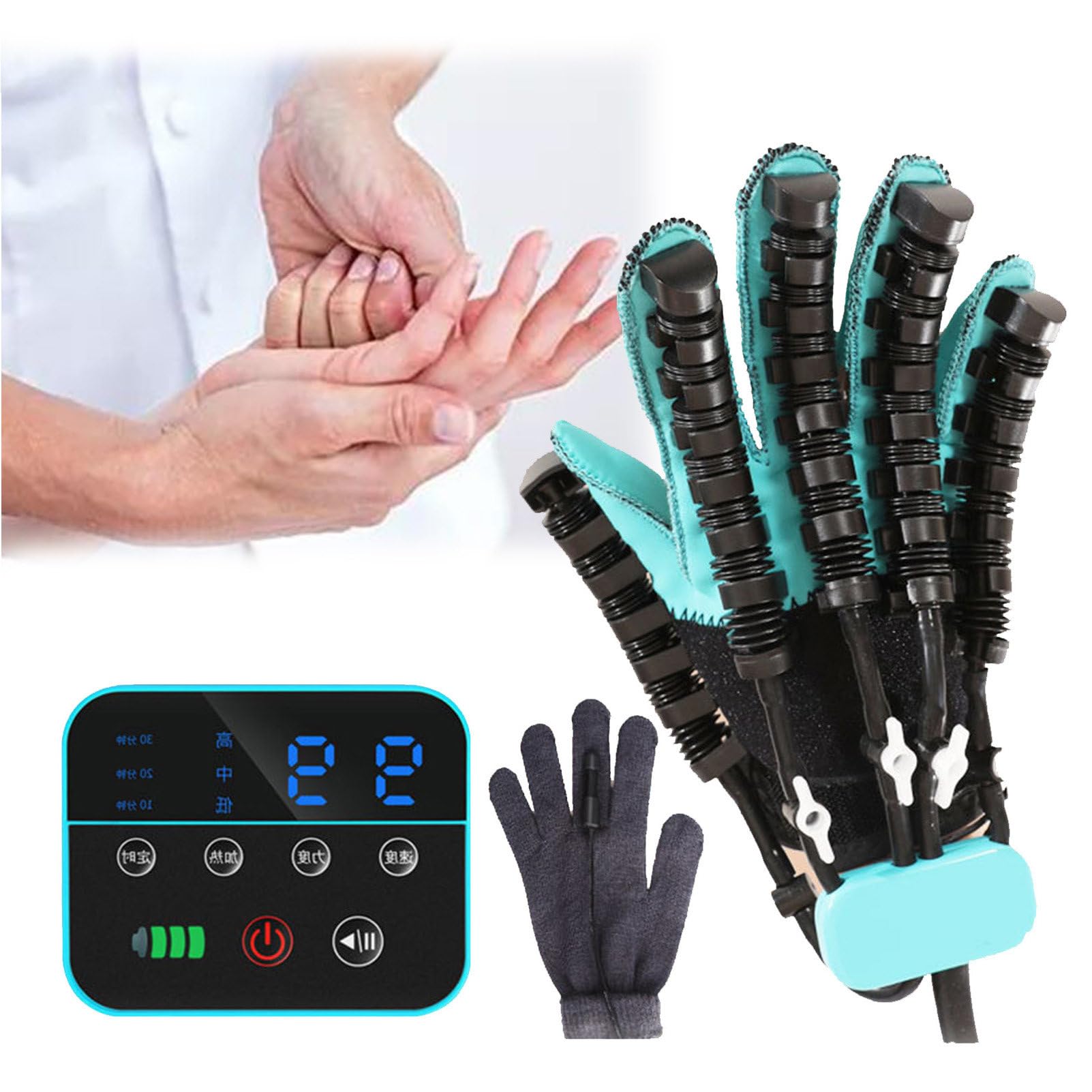 SXSLTSA Finger Strengthener Stroke Rehabilitation Physiotherapy Hemiplegia Rehabilitation Training Robot Gloves Cerebral Infarction Training,Splitfinger-right-L