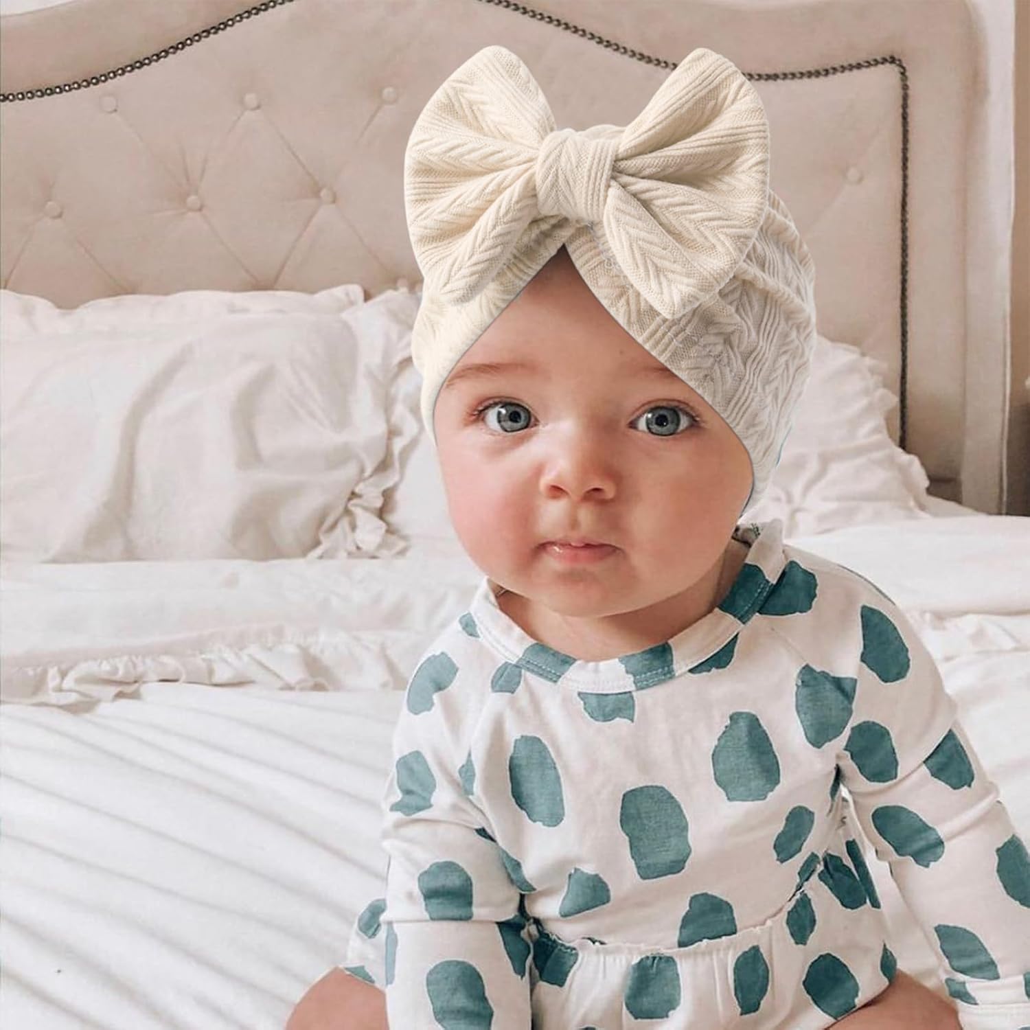 Newborn Baby Girl Hats with Bow Toddler Infant Beanie Cap Newborn Hospital Hats for Baby Girl Kid 3-12 Months - Image 7