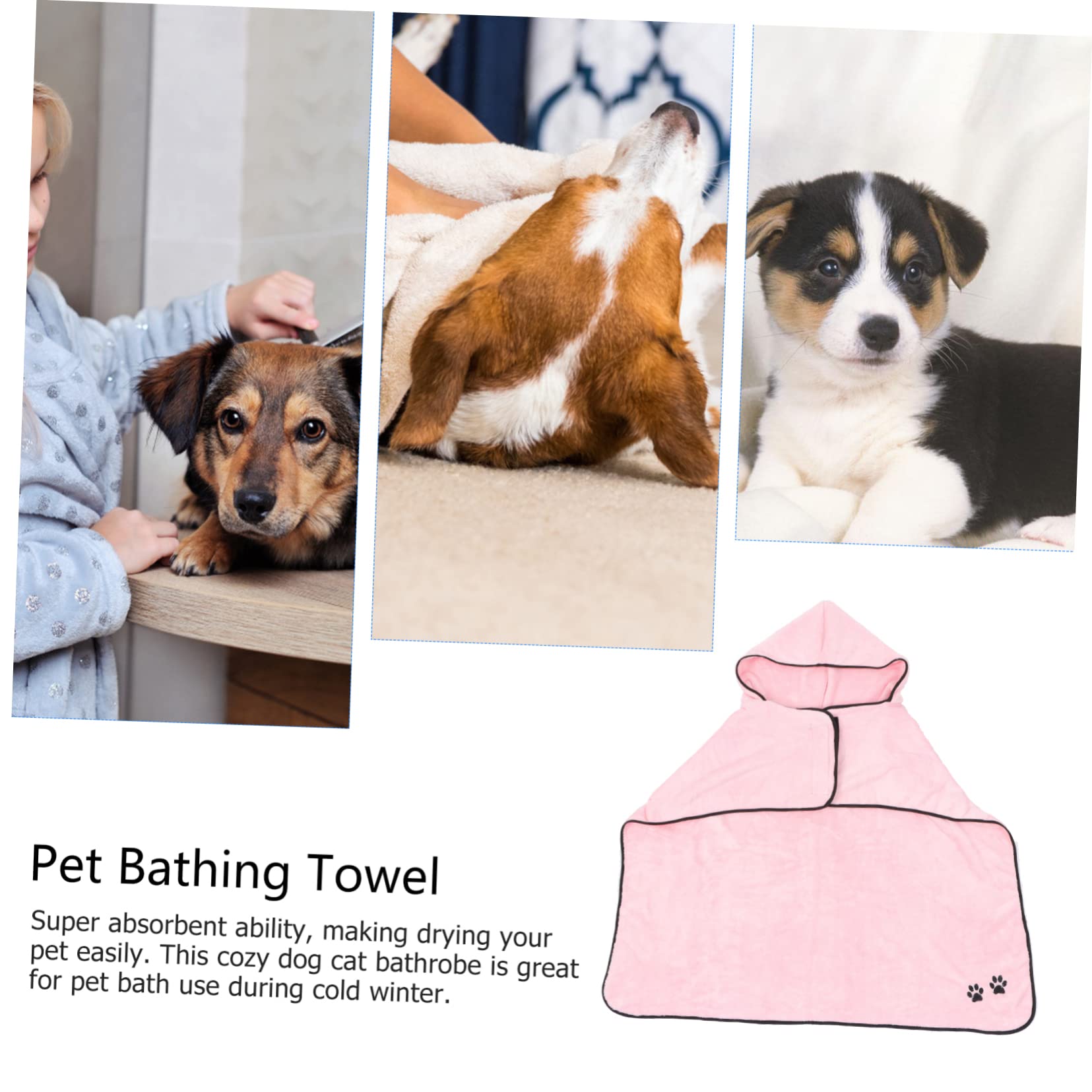 Housoutil 2pièces Serviette De Bain pour Animaux Absorbant Peignoir Doux Et Rapide à Sécher pour Chiens Et Chats