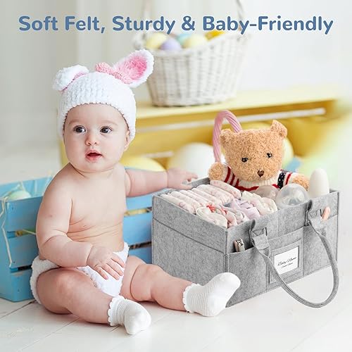 Miniatura 4 de Organizador de pañales, artículos esenciales para recién nacidos, búsqueda de regalos de bebé y otras cosas para bebés, cesta plegable para bebé con