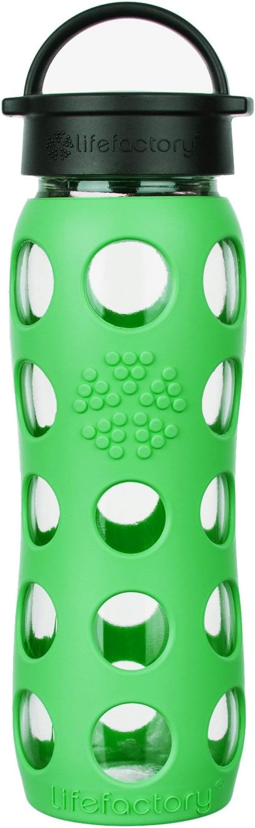 22-Ounce BPA-Free Glass Water Bottle with Classic Cap and Protective Silicone Sleeve, Moss
