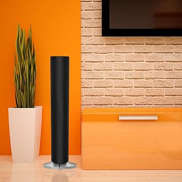 Tower Fan Cover, Waterproof & Dustproof, Black, 11.81L x 11.81W x 36.22H, Floor Fan Cover, Office & Bedroom, Silver Coated, Remote Control