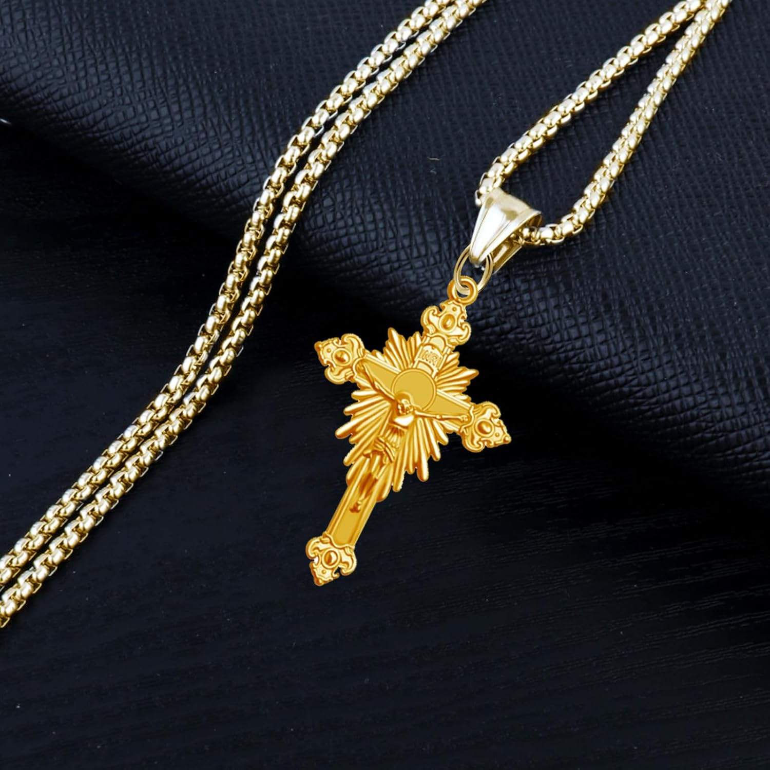 20Pcs Alloy Vintage Jesus Cross Charms Rosary Centre Love and Redemption Crucifix Pendants for DIY Necklace Bracelets Earrings Catholic Jewelry Making - Image 5