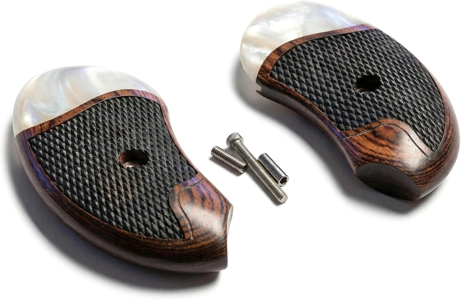 Compatible Replacement for Bond Arms Derringer Premium XL Grips Solid Wood & Pearl Accent