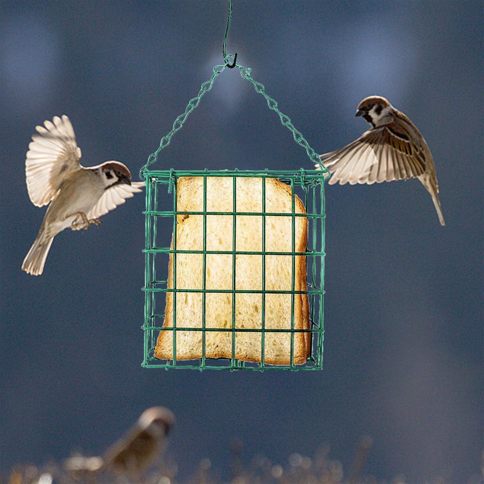 Comedero para Pájaros Dispensador de Alimentos de Aves de Aves de Aves Cuadrado Alimentador de pájaros Colgantes Alimentador de Sebum Comedero para Aves