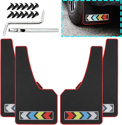 TUCAREST Guardabarros universales para coche con reflexión nocturna, goma suave para todo tipo de clima, cuerpo ancho, se adapta a sedán, camioneta,