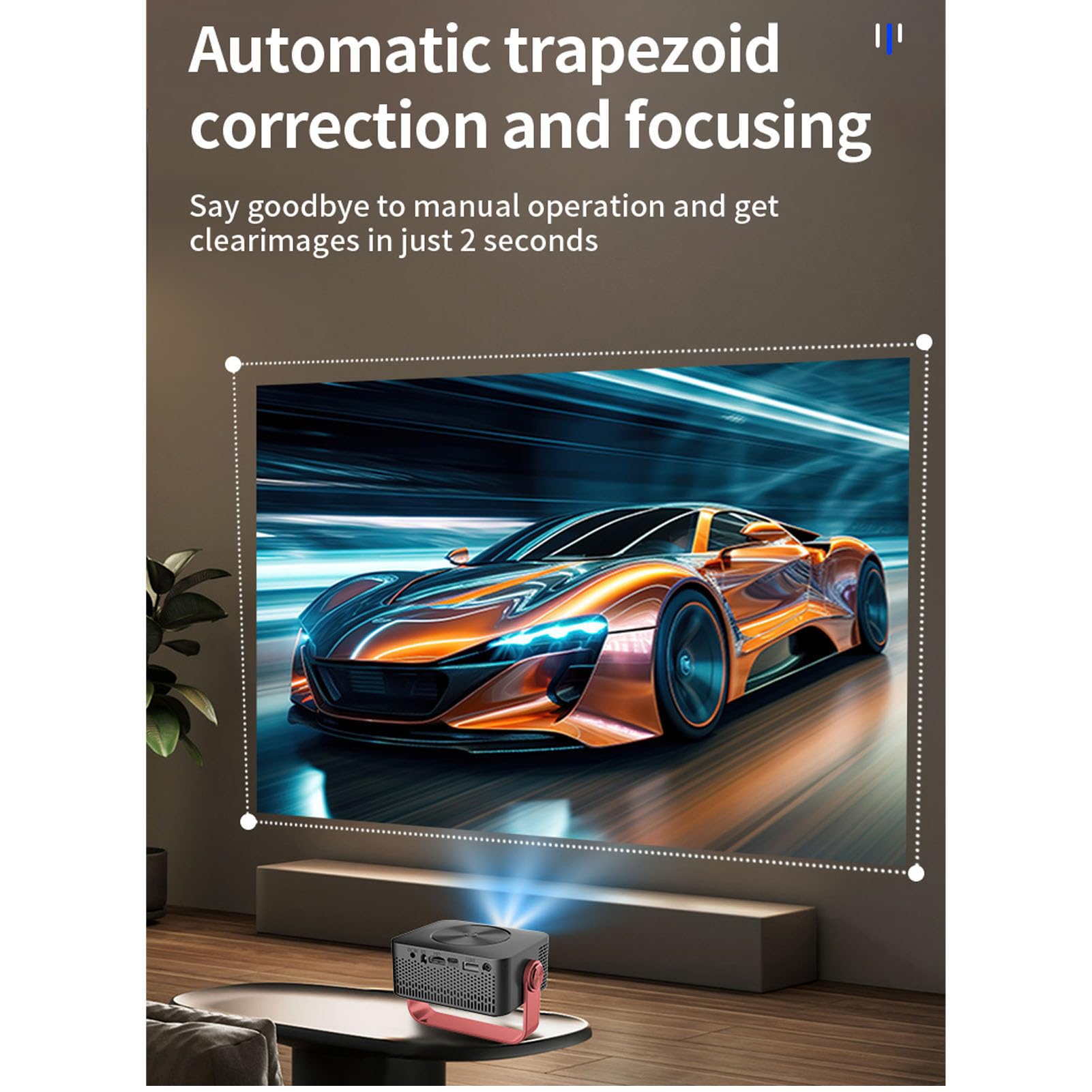 Annadue Mini Proiettore, Proiettore Portatile WiFi 1080P 150ANSI per Cinema All'aperto, Rotazione a 360°, Correzione Trapezoidale Automatica, Dimensioni di Proiezione 20-150 (EU 220V)