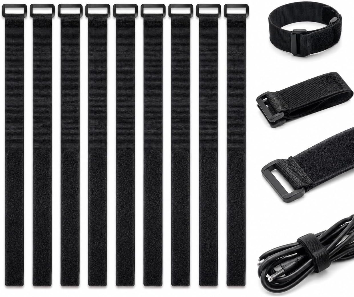 Sangles Scratch Velcro 50cm, Attaches Câbles - Loxzevox