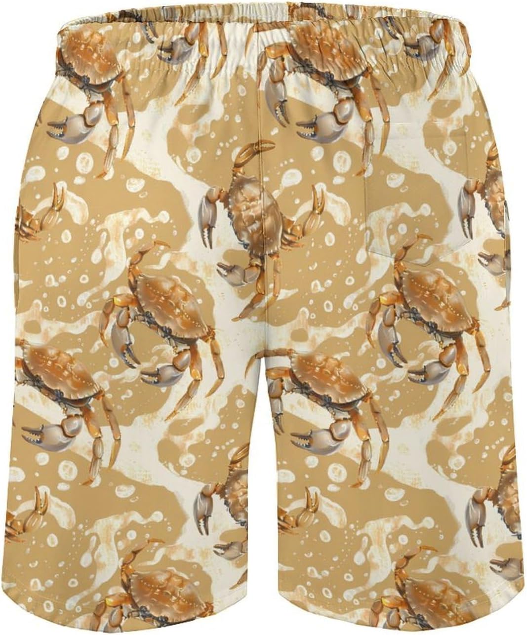 Crabs Casual Men's Swim Trunks Novelty Summer Beach Shorts Swimwear with Pocket