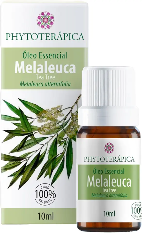 PHYTOTERAPICA- Óleo Essencial Melaleuca (Tea Tree) -Para Difusor, Massagem e Aromaterapia -Proporciona ânimo, equilibra oleosidade da pele, atua contra caspa -100% Puro,Natural -Amadeirada,Herbal,10ml