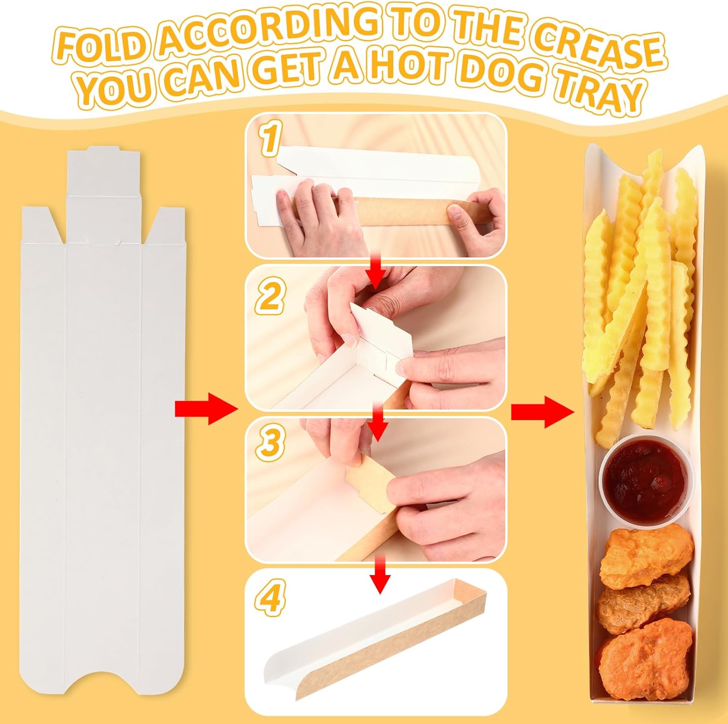 Layhit 300 Pcs Hot Dog Trays Disposable 11.8 x 2 x 1.2 Inch Open Hot Dog Containers Paper Serving Trays Hotdog Holder for Nachos Tacos Fries BBQ Festivals Party Greaseproof (Regular,Brown)