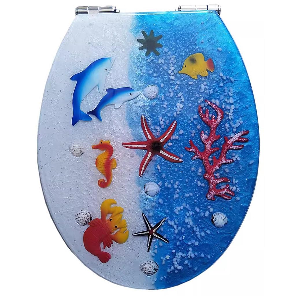 Siège de toilette résine coloré cuvette WC universelle frein de chute silencieux