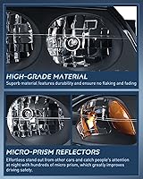 Vista 6 de Nilight Conjunto de faros compatible con 2000 2001 2002 2003 2004 2005 Chevy Impala Faro de repuesto con carcasa negra y reflector ámbar