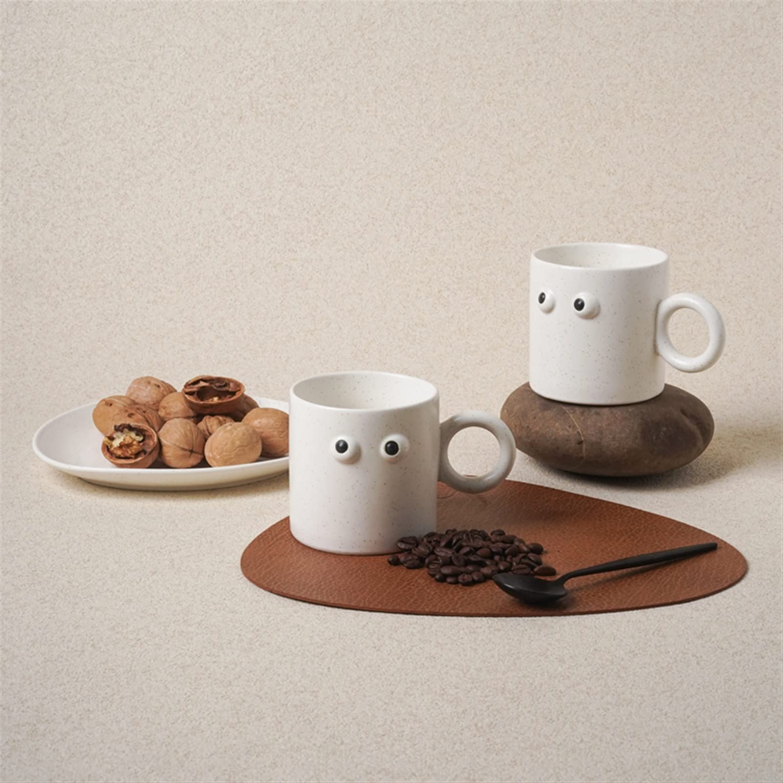 Tazas de Té Taza de la taza de los ojos de la porcelana for el café de la leche de la cafetería de la cafetería de la cafetería creativa del agua de la cafetería divertida for la familia Tazas de Desa
