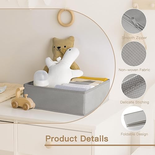 Miniatura 5 de Criusia Organizador de cajones de ropa, paquete de 14 organizadores de aparador para ropa de bebé, ropa interior, calcetines, organizadores