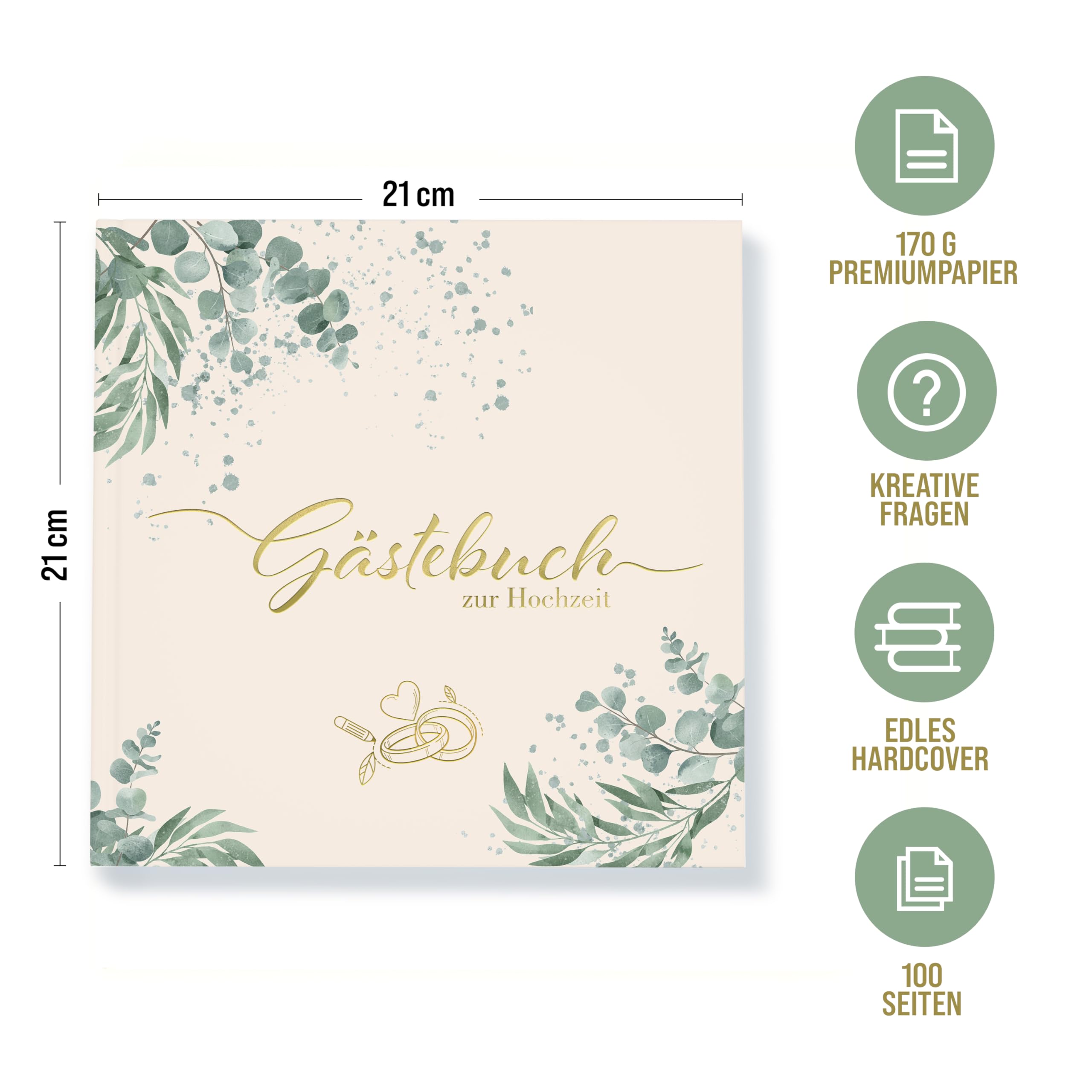 colortouch Gästebuch Hochzeit mit Fragen 104 Seitenzum Ausfüllen, Aufkleber Hochzeit, Hochzeitsspiel mit 70 Fotoaufgaben, 50 Hochzeitsquiz, 52 Postkarten 10 Blatt Hochzeitssticker, 50 St Tischkarten