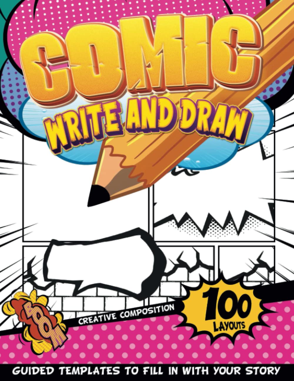 Learn To Sketch For Teens Creating Your Own Comics: Road Trip Activities for Fast Journaling in A Blank Comic Book Template