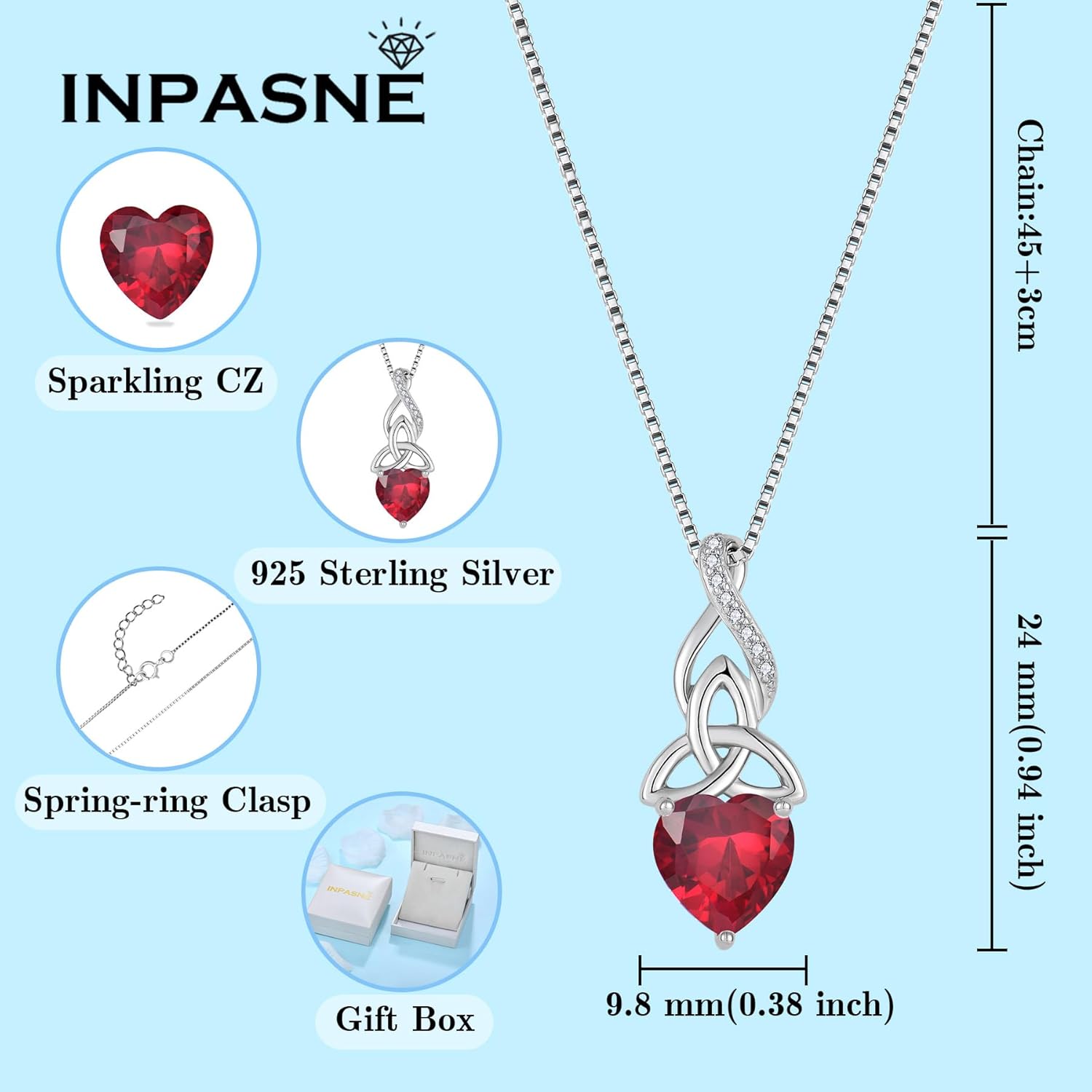 Infinity Celtic Knot Necklace for Women 925 Sterling Silver Irish Necklace Birthstone Jewelry Gifts for Her - Image 6