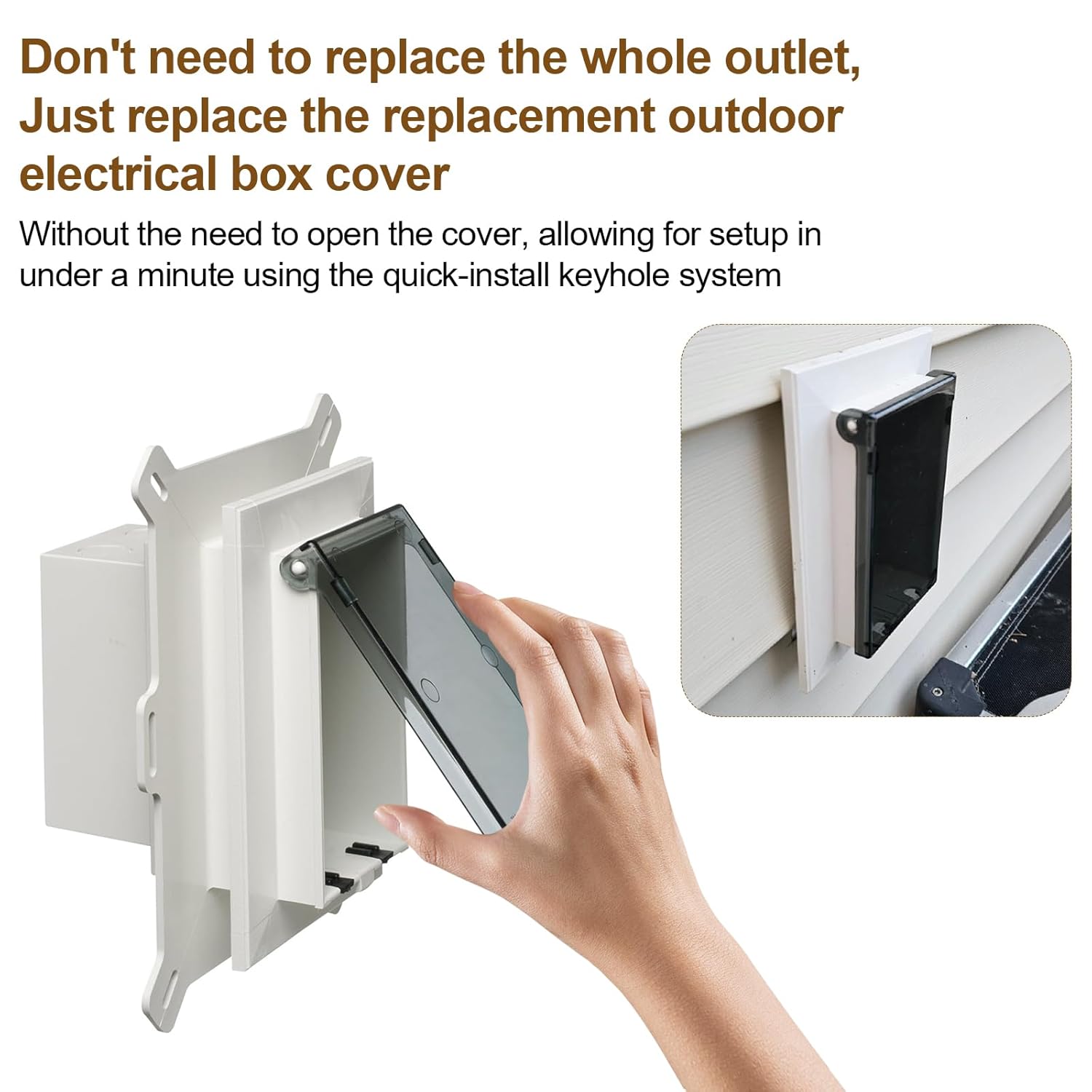 DBVC 1-Gang Vertical Recessed Outdoor Electrical Outlet Box Replacement Cover, Type 3r Enclosure Cover Replacement for Electrical Box DBVR1C/DBVS1C/DBVM1C/60VC Etc Electrical Outlet Box-3PCS